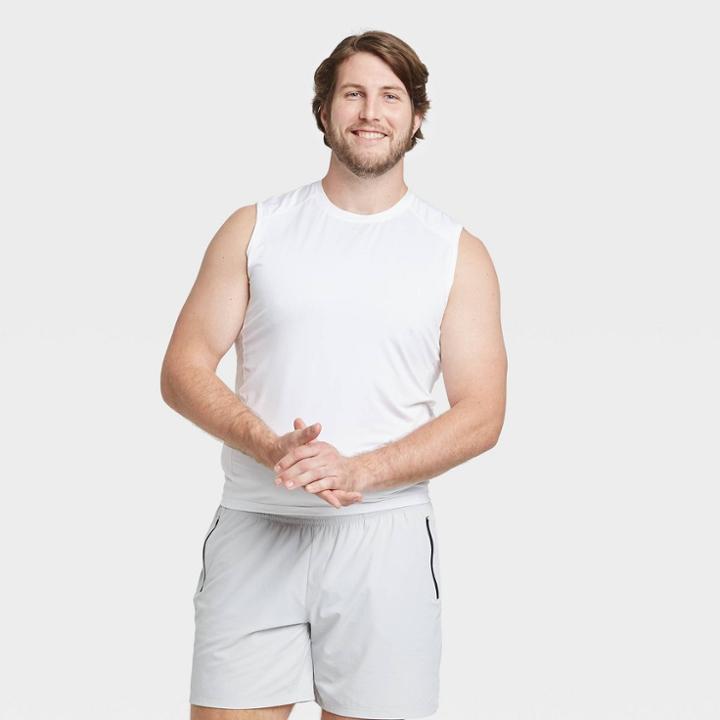 Men's Sleeveless Fitted Muscle T-shirt - All In Motion True White