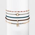 Target Women's Choker Five Pack Choker With Elephant Charm Hamsa - Multicolored, Gold/brown/turquoise/blue