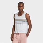 Men's Striped Relaxed Fit Scoop Neck Tank Top - Goodfellow & Co Gray/multi