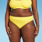 Juniors' Plus Size Ribbed Cheeky Bikini Bottom - Xhilaration Yellow