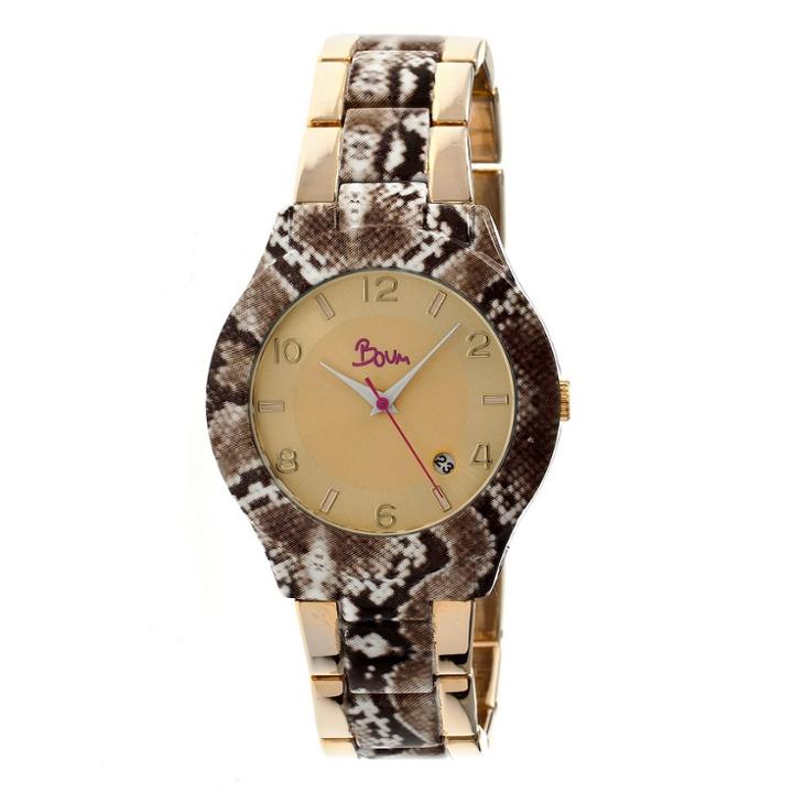 Boum Bombe Women's Unique - Print Bracelet Watch - Rose Gold/white