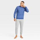 Men's Striped Long Sleeve Crew + Jogger Pajama Set - Goodfellow & Co Blue