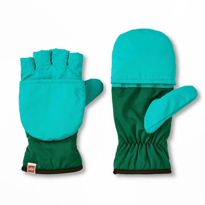 Kids' 4-7 Color Block Convertible Mittens - Lego Collection X Target Teal/green