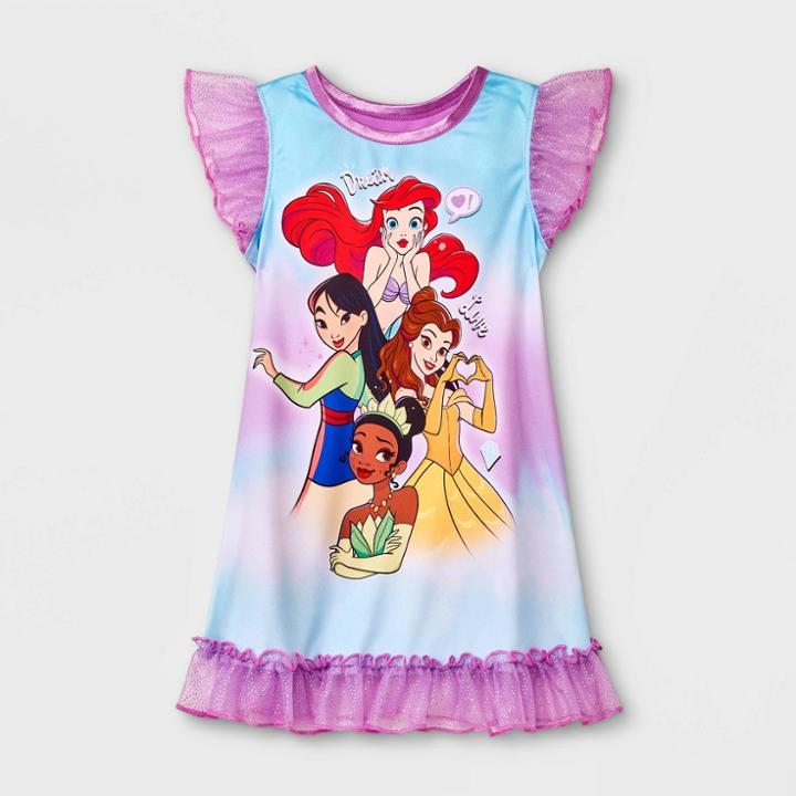 Toddler Girls' Disney Princess Nightgown - Purple/blue