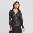 Women's Dolman Long Sleeve V-neck Top - Prologue Black