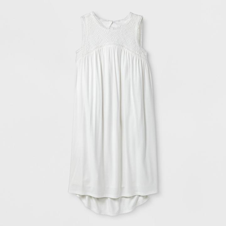 Girls' Lace Knit Dress - Art Class White