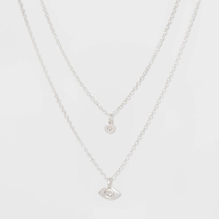 Target Two Rows And Evil Eye Short Necklace -