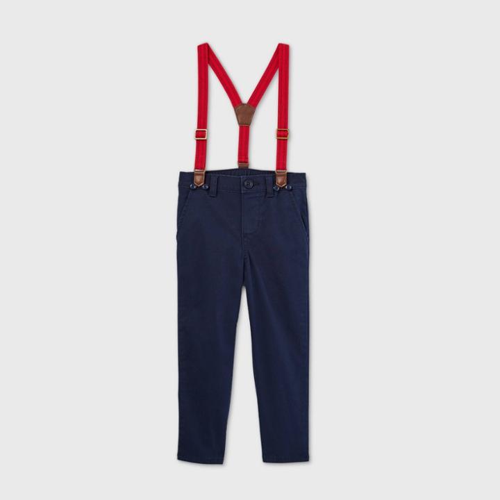 Oshkosh B'gosh Toddler Boys' Woven Suspender Chino Pants - Navy