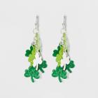 Target Four Leaf Clover And Drop Earrings - Green/silver