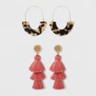Sugarfix By Baublebar On-trend Drop Earring Set - Tortoise, Women's