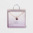 Silver Plated Cubic Zirconia Cluster Charm Pendant Necklace - A New Day Purple