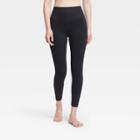Women's Contour High-rise 7/8 Leggings With Ribbed Power Waist 25 - All In Motion Black S, Women's,