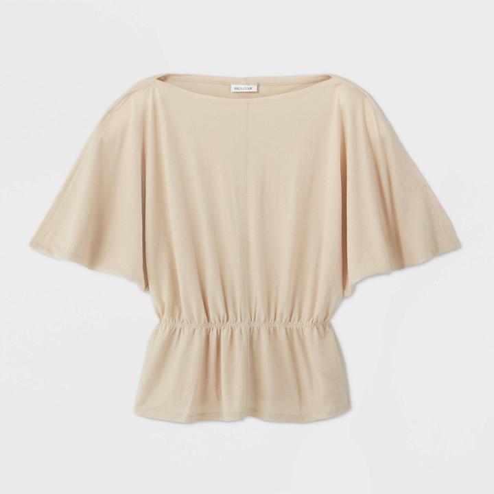 Women's Plus Size Dolman Short Sleeve Blouse - Prologue Cream 1x, Women's, Size: