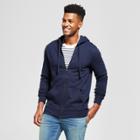 Target Men's Standard Fit Long Sleeve Hooded Fleece Sweatshirt - Goodfellow & Co Navy (blue)