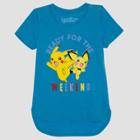 Girls' Pokemon Ready For The Weekend Short Sleeve Graphic T-shirt - Blue