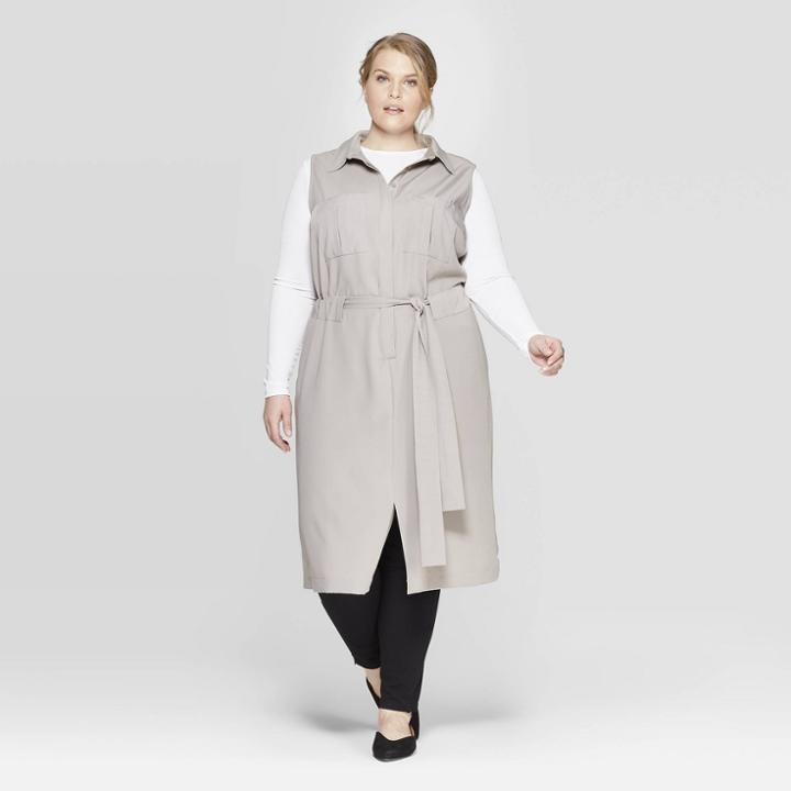 Women's Plus Size Sleeveless Utility Dress - Prologue Gray