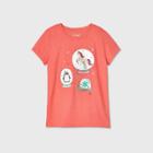 Girls' Short Sleeve Unicorn Snow Globe Graphic T-shirt - Cat & Jack Coral