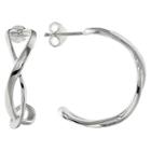 Target Women's Polished C-hoop Swirl Earrings In Sterling Silver -