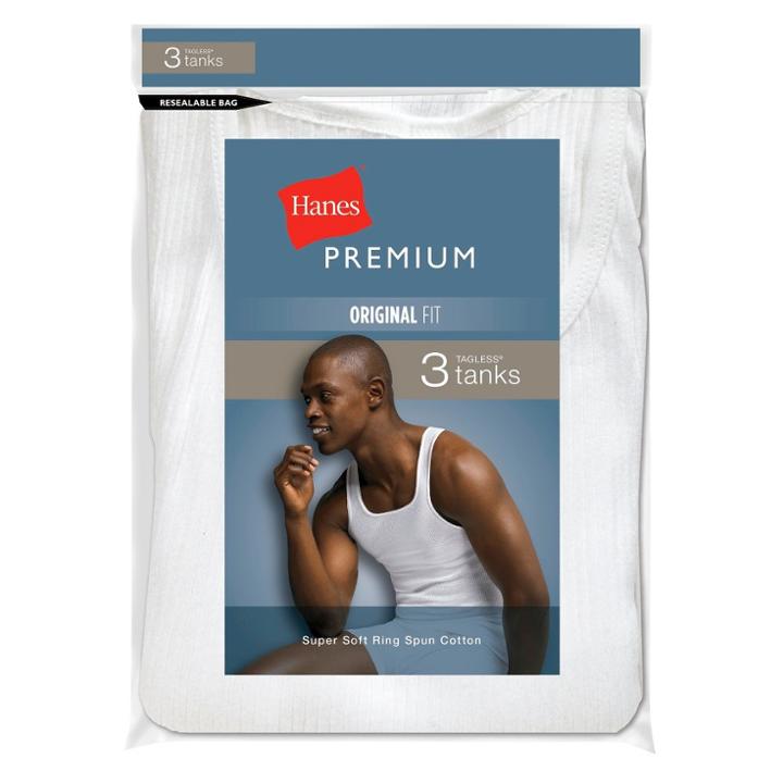 Hanes Premium Men's 3pk Tank Top - White