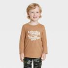 Toddler Boys' Printed Graphic Long Sleeve T-shirt - Cat & Jack Brown