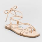 Women's Talia Lace-up Sandals - A New Day Tan