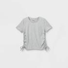 Girls' Short Sleeve Cinched Side T-shirt - Art Class Gray