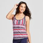 Women's Striped Racerback Tankini Top - Mossimo Red/navy/white Stripe Xl,