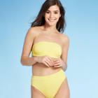 Women's Sustainably Made Ribbed Bandeau Bikini Top - Xhilaration Yellow
