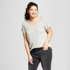 Women's Plus Size Short Sleeve Scoop Neck Martini Glass Print T-shirt - Grayson Threads Gray