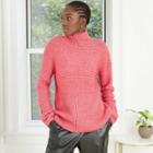 Women's Mock Turtleneck Pullover Sweater - A New Day Pink
