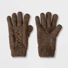 Women's Knit Gloves With Lining And Two Finger Tech Touch - Universal Thread Olive One Size, Green