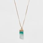 Semi Precious Short Pendant Necklace - Universal Thread Green, Green/light Gold