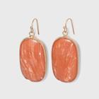 Semi-precious Peach Aventurine Oval Stone Drop Earrings - Universal Thread Dusty Peach, Pink/grey