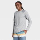 Men's Regular Fit Long Sleeve Rash Guard Swim Shirt - Goodfellow & Co Gray