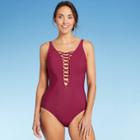 Women's Lace-up One Piece Swimsuit - Aqua Green Nairobi