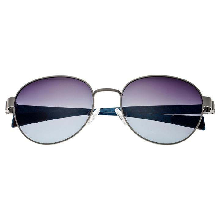 Breed Men's Volta Polarized Sunglasses With Titanium Frame And Carbon Fiber Arms - Silver/black,
