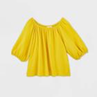 Women's Bubble Elbow Sleeve Blouse - Universal Thread Yellow