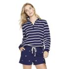 Women's Striped 1/4 Zip Pullover - Navy M - Vineyard Vines For Target, Blue