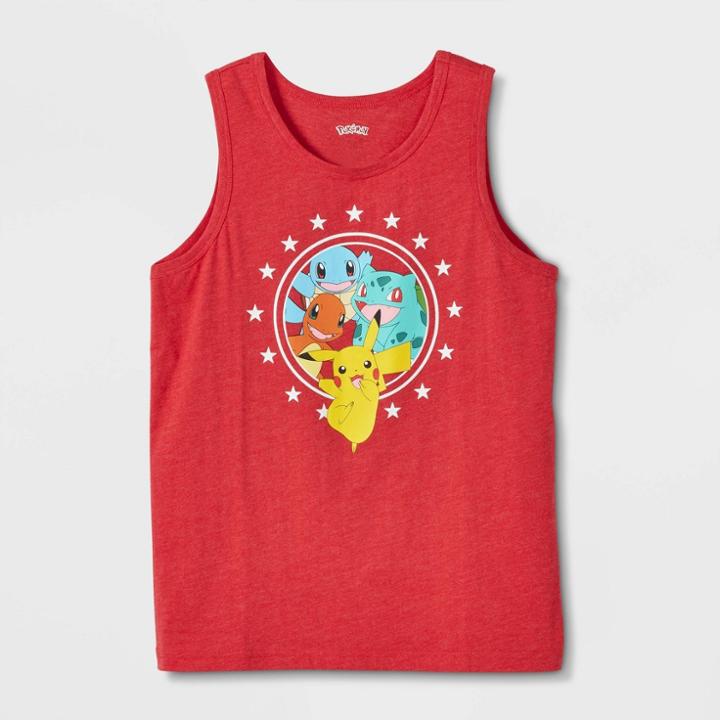 Pokemon Boys' Pokmon Pikachu Tank Top - Red