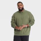Men's Big & Tall Standard Fit High Neck Zip-up Sweatshirt - Goodfellow & Co Dark Green