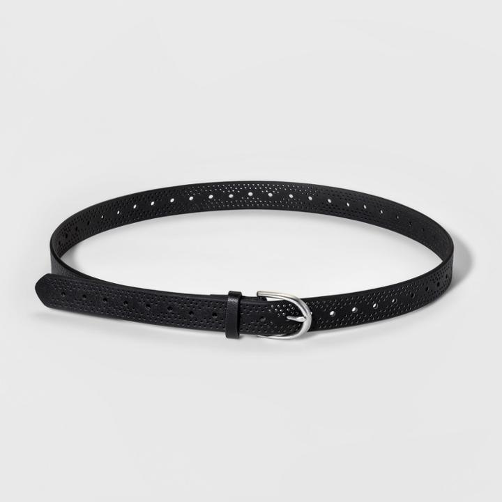 Women's Narrow Laser Cut Belt - Universal Thread Black