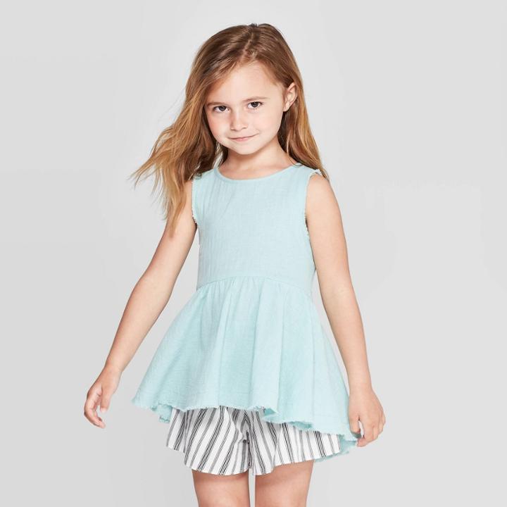 Toddler Girls' Solid Tank Top - Art Class Mint 3t, Girl's, Green