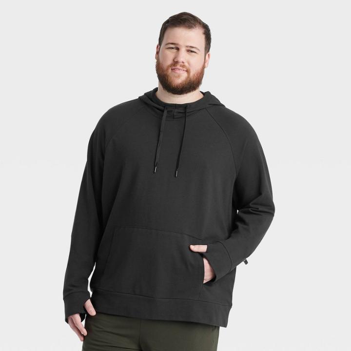 Men's Big & Tall Pullover Hoodie - All In Motion Black Xxxl