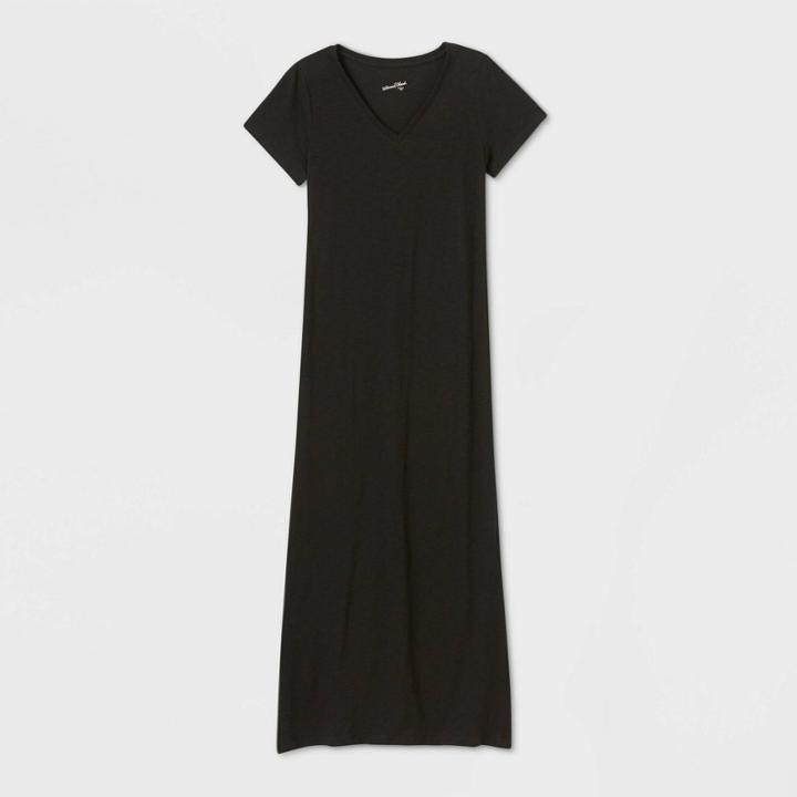 Women's Short Sleeve T-shirt Dress - Universal Thread Black