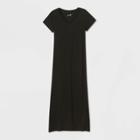 Women's Short Sleeve T-shirt Dress - Universal Thread Black