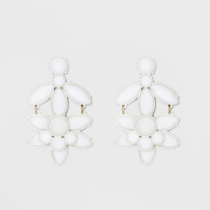 Sugarfix By Baublebar Floral Drop Earrings - White, Girl's
