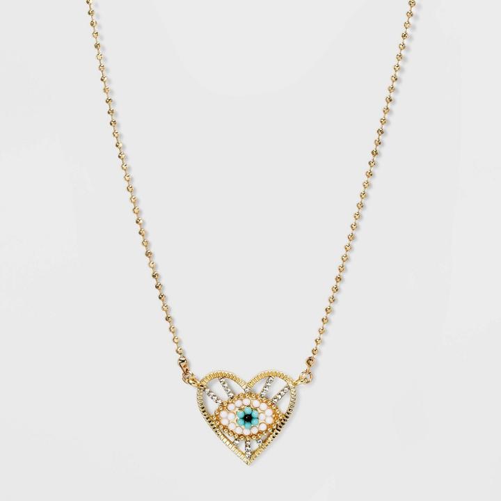 Sugarfix By Baublebar Evil Eye Heart Pendant Necklace - Gold