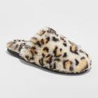 Women's Khloe Faux Fur Leopard Scuff - Xhilaration Leopard Xl(11/12), Brown