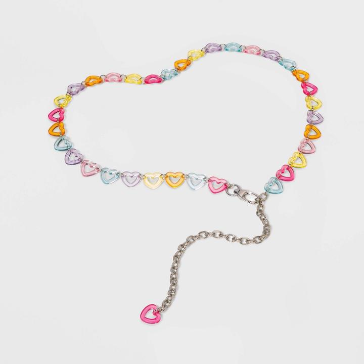 Women's Acrylic Heart Chain Belt - Wild Fable