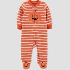 Carter's Just One You Baby Pumpkin Microfleece Footed Pajama - Orange Newborn